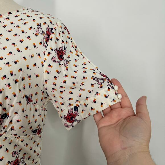 NWT Modcloth The Keyhole Story Dress Cream Floral Preppy Business Twee Size 8 - Picture 5 of 12